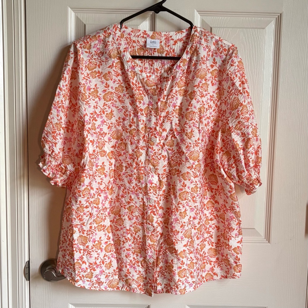CROFT & BARROW Floral Jacquard Blouse